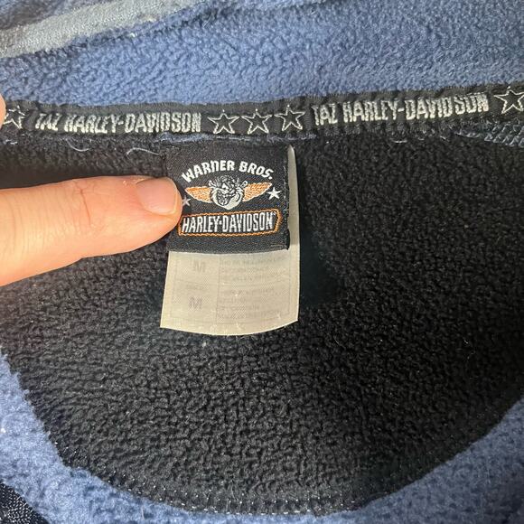 Warner Bros. Harley-Davidson Tasmanian Devil Blue Medium Fleece - Picture 8 of 8